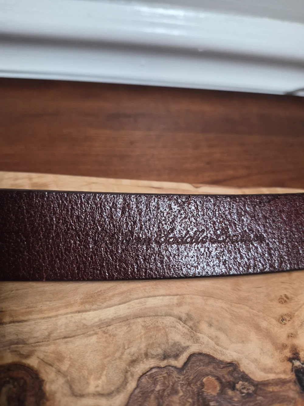 Calvin Klein Chestnut Brown Triple-Prong‎ Leather Belt Italian Saddle Leather